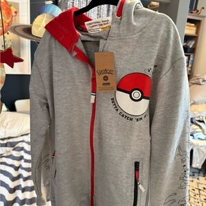 Gray and Red Kids Pokémon Hoodie